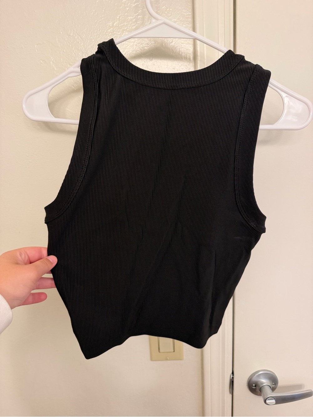 Albion Fit Black Ribbed High Neck Crop Tank Ribbed Racerback Size Small - Picture 6 of 7